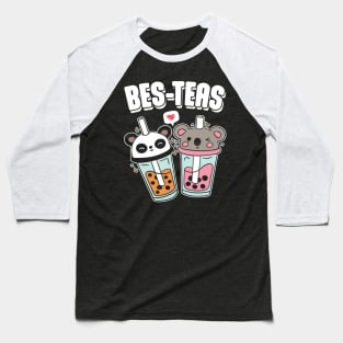 Bes-Teas Cute Bubble Tea Kawaii Panda And Koala Baseball T-Shirt